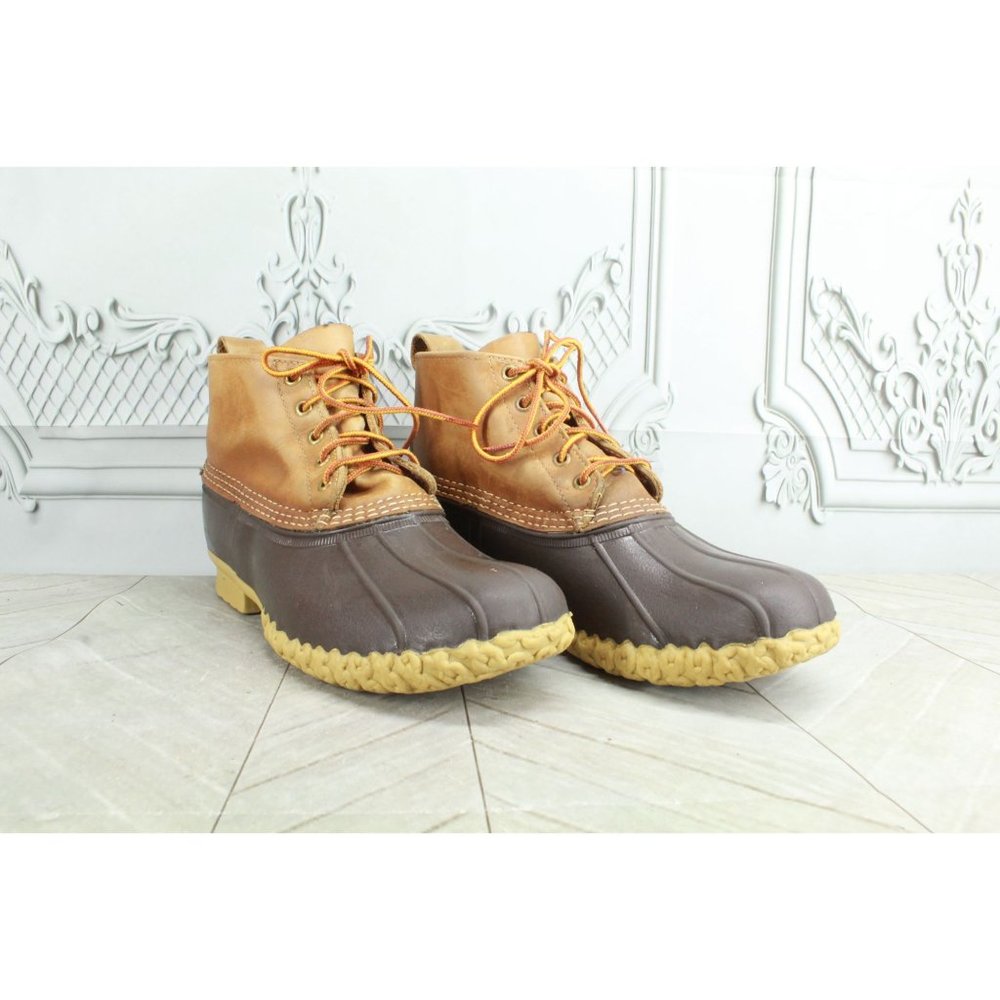 LL Bean 6" Unlined Brown Leather Waterproof Duck Boots Size 10 M - Picture 10 of 10